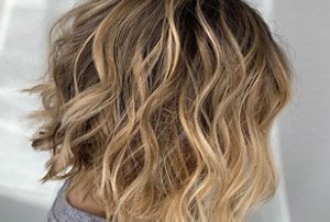 Light brunette hair with blonde highlights