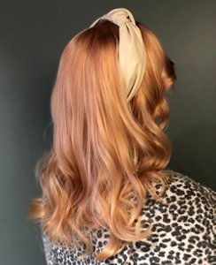 Red hair with caramel highlights