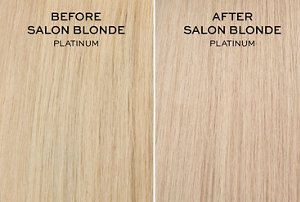 Before and after shot of using John Frieda's blonde toners