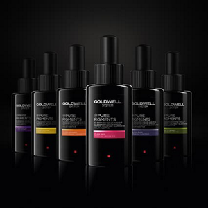 Black Pure Pigments bottles and black background