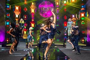 Gala show celebration with cool music and dancers