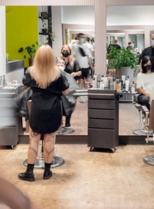 chairs and mirrors in the Kao Salon academy