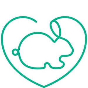 heart icon with a rabbit shape inside
