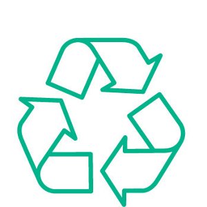 recycling icon with a green outline