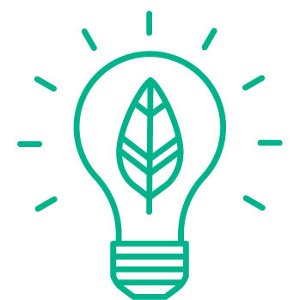 icon with a light bulb inside 