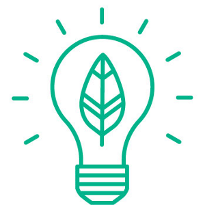 icon with a light bulb inside 