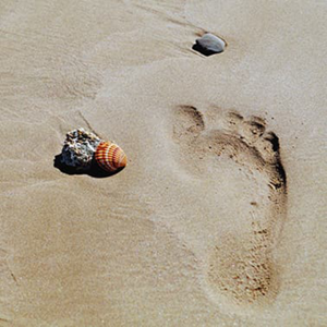 Footprint in sand