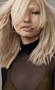 black long hair shown against a face profile