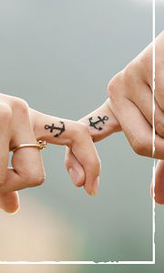 Close-up of Couple Holding Index Fingers with Anchor Sign Stock Image -  Image of connect, holding: 182227879